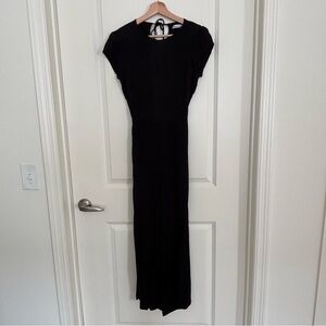 REFORMATION Black Open Back Wide Leg Jumpsuit Mayer Style Cap Sleeve small